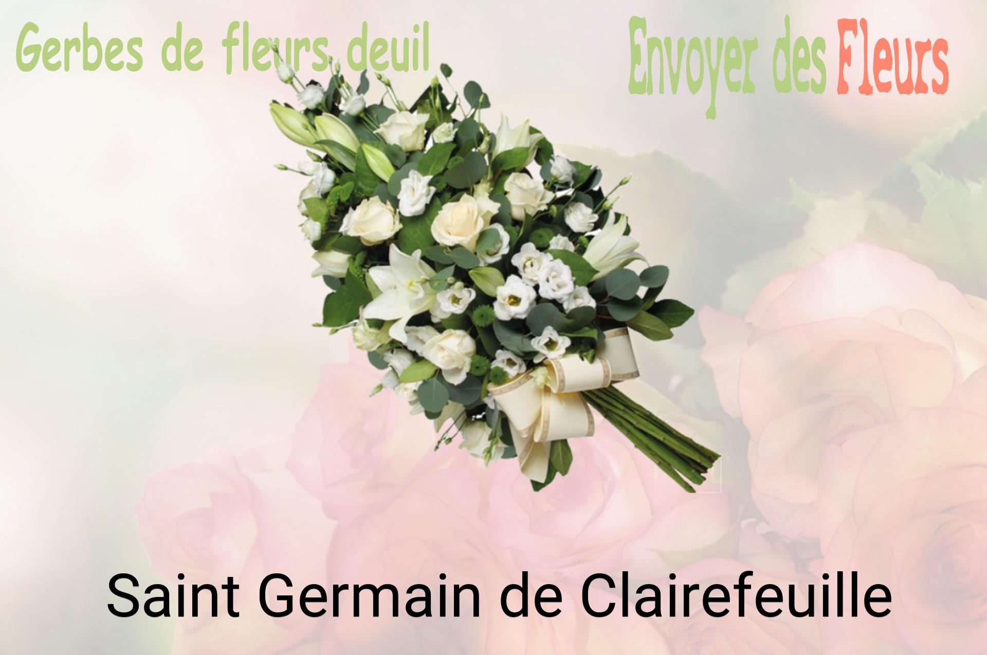 Gerbe de fleurs de deuil livrée à Saint-Germain-de-Clairefeuille